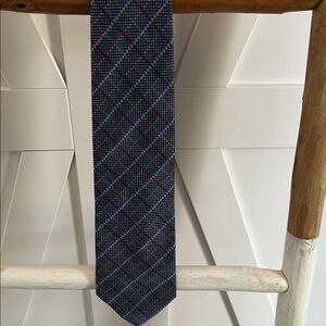 Tie Rack RARE!  Elegant Multicolor Checkered Tie. Made in Italy 100% Silk.